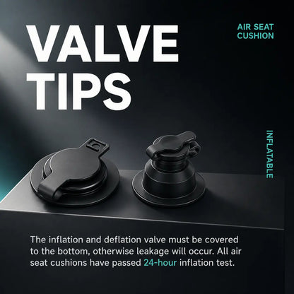 Two-stage air valve caps of inflatable seat cushion – passed 24-hour inflation test