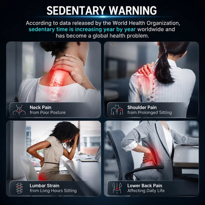 Sedentary lifestyle discomfort areas from prolonged sitting – neck, shoulder and lower back