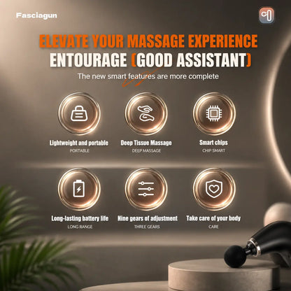 Massage gun smart features: lightweight portable design, deep tissue massage, smart chip and 9-gear adjustment
