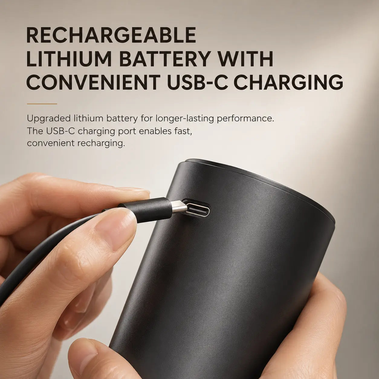 Rechargeable electric wine aerator with USB-C charging port and upgraded lithium battery