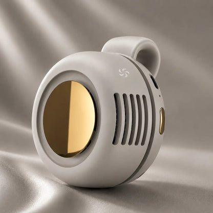 Portable bladeless clip-on fan clipped on for on-the-go cooling