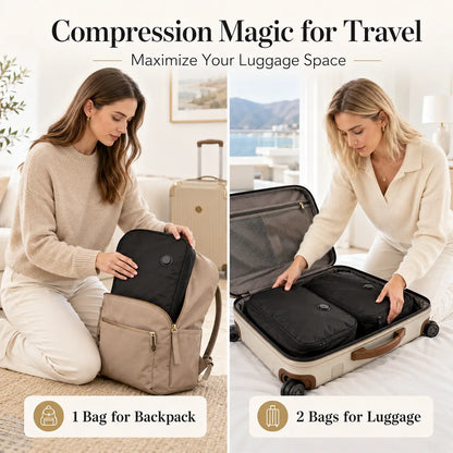 Durable tear-resistant vacuum storage bag in nylon and TPU, 44x29x14cm, tougher than ordinary compression bags