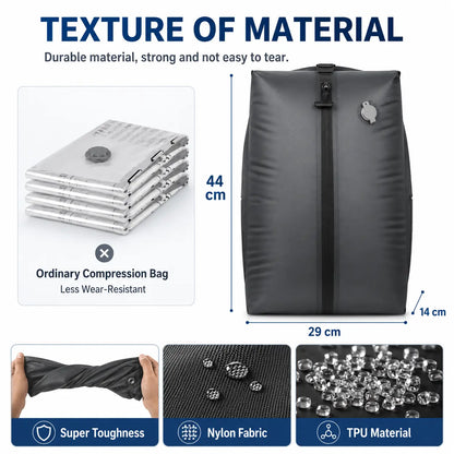How to use vacuum storage bag in 4 steps: fill, zip, pump air out, or press manually to compress